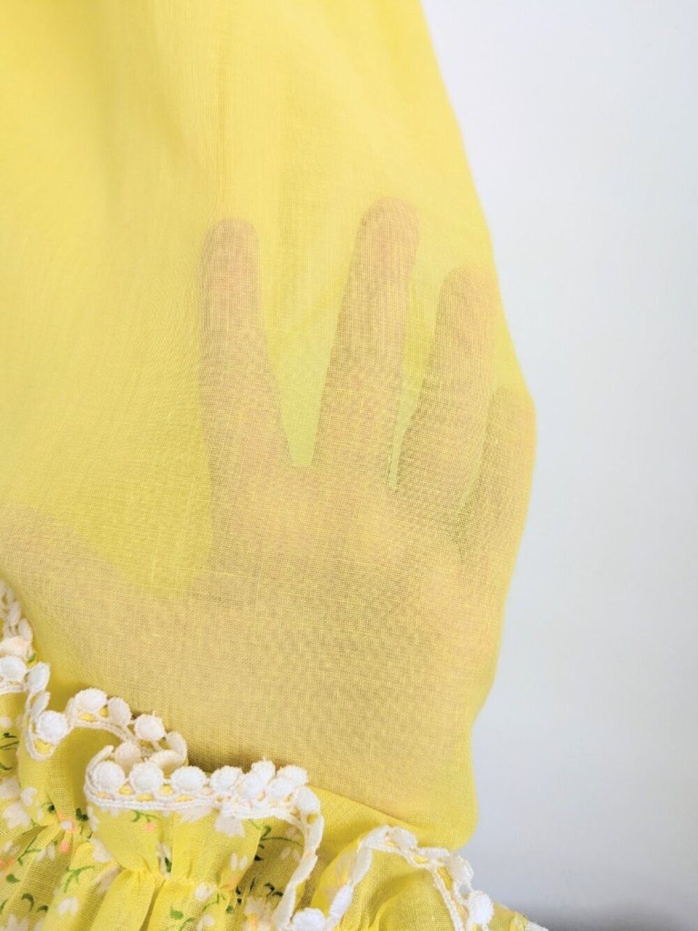 Vintage 70's Lorrie Deb Yellow Prarie Prom Maxi Ruffle Dress XS USA Union Made - Picture 8 of 17